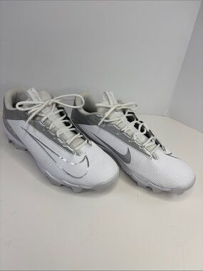 Nike Vapor Edge Shark 2 Football Cleats Mens 10 White Grey Low Top Molded Rubber